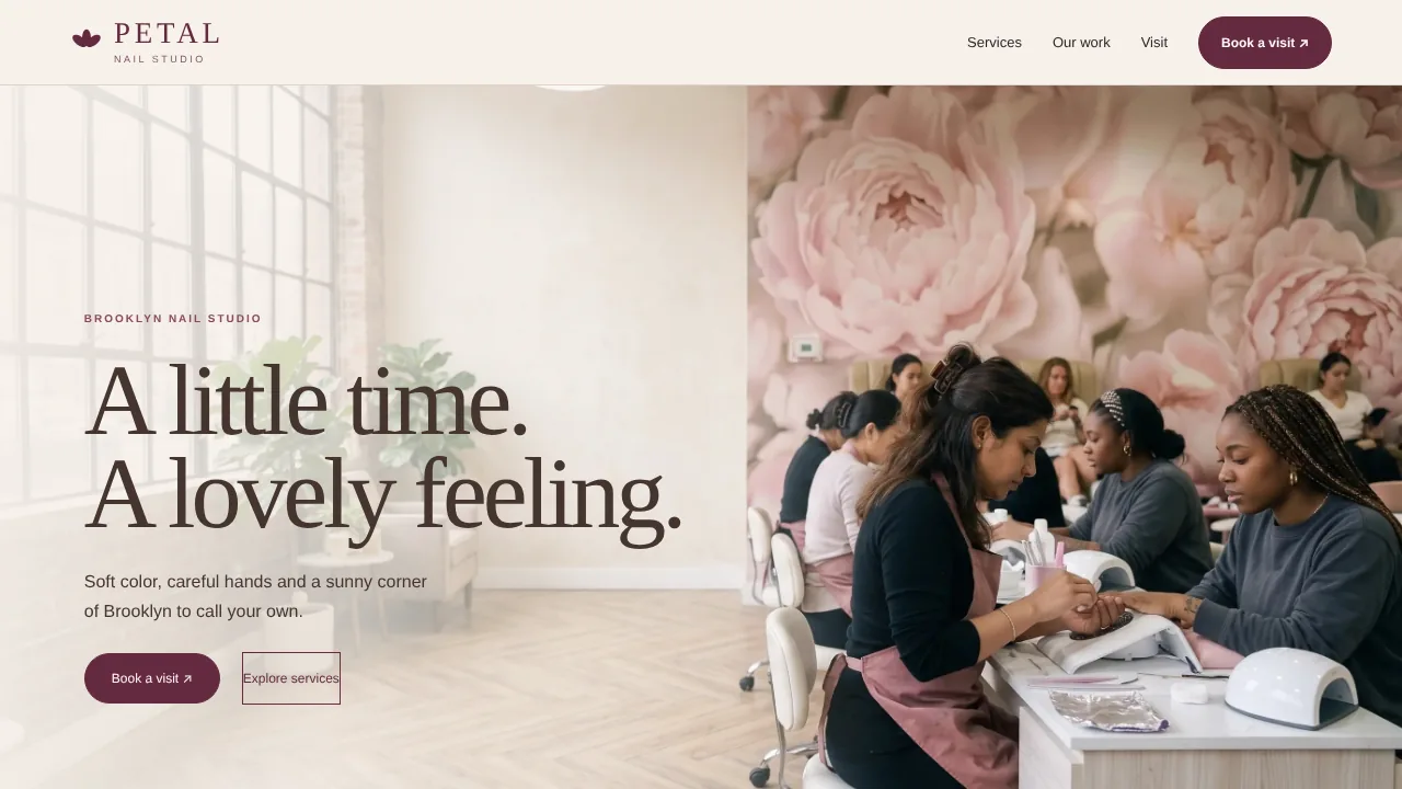 Classic nail salon website design